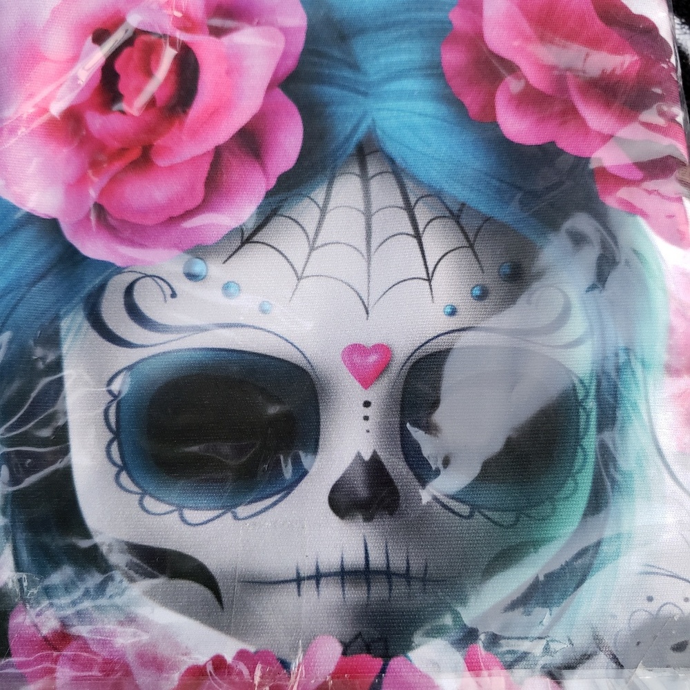 Liquor Brand Dark Dreams sugar skull cosmetic bag - Picture 3 of 4